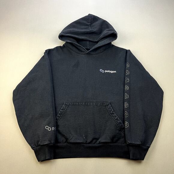 Polygon Studios Hoodie Sweatshirt Adult Small Black Tech Art Design Video Game - Picture 3 of 12